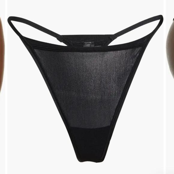 SKIMS Summer Mesh String Thong Onyx NWT in Size 4X - Picture 1 of 7